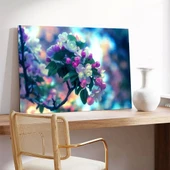 Daldaki Renkli Çieçk Kanvas Tablo thumbnail 3