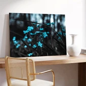 Tarladaki Mavi Çiçekler Kanvas Tablo thumbnail 3