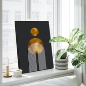 Siyah Zemin Beyaz ve Gold Kanvas Tablo thumbnail 3