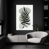 Siyah Yaprak Desenli Kanvas Tablo thumbnail 1