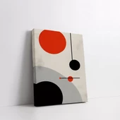 Siyah Kırmızı Daireler Kanvas Tablo thumbnail 2