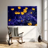 Mavi ve Sarı Çiçekler Kanvas Tablo thumbnail 3