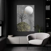 Dolunay ve Ağac Kanvas Tablo thumbnail 1