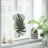 Siyah Yaprak Desenli Kanvas Tablo thumbnail 3