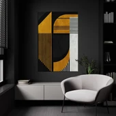 Sarı Siyah Geometrik Kanvas Tablo thumbnail 1