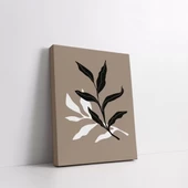 Siyah Beyaz Yapraklı Kanvas Tablo - 2