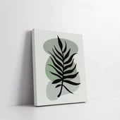 Siyah Yaprak Desenli Kanvas Tablo thumbnail 2