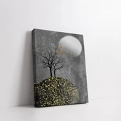 Dolunay ve Ağac Kanvas Tablo thumbnail 3