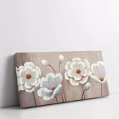 Beyaz Yapraklı Çiçek Kanvas Tablo thumbnail 2