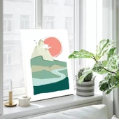 Güneş ve Dağ Kanvas Tablo thumbnail 2