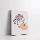 Siyah Kadın Çizim Kanvas Tablo thumbnail 3