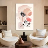 Geometrik Yaprak Desenli Kanvas Tablo thumbnail 1