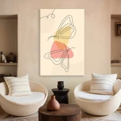Kelebek Çizgili Kanvas Tablo thumbnail 1