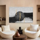 Siyah Altın Daire Kanvas Tablo thumbnail 1