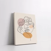 Kadın Çizgili Kanvas Tablo thumbnail 3