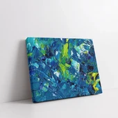 Mavi Yaprak Dökümü Kanvas Tablo thumbnail 2