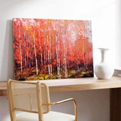 Sonbahar Ormanı Yangını Kanvas Tablo thumbnail 3
