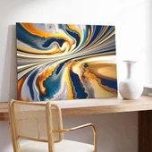 Mavi Altın Dokunuş Kanvas Tablo thumbnail 3