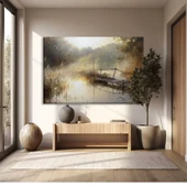 Sisli Göl Kıyısı Kanvas Tablo thumbnail 1