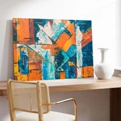 Geometrik Çiçek Bahçesi Kanvas Tablo thumbnail 3