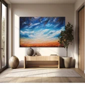 Yalnız Ağaç Altında Günbatımı Kanvas Tablo thumbnail 1