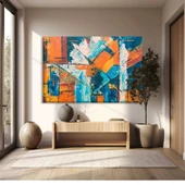 Geometrik Çiçek Bahçesi Kanvas Tablo thumbnail 1