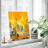 Soyut Şehir Renkleri Kanvas Tablo thumbnail 3