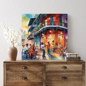 Akşamüstü Şehirde Jazz Kanvas Tablo thumbnail 2