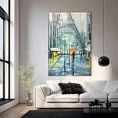 Yağmur Altında Paris Kanvas Tablo thumbnail 1