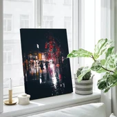 Şehirde Yağmur Kanvas Tablo thumbnail 2
