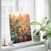 Soyut Şehir Blokları Kanvas Tablo thumbnail 2