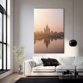 Alacakaranlıkta Şehir Silüeti Kanvas Tablo thumbnail 1
