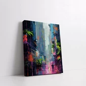 Soyut Şehir Çizgileri Kanvas Tablo thumbnail 2