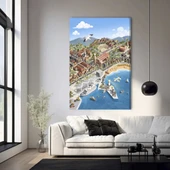 Kuşbakışı Liman Kanvas Tablo thumbnail 1