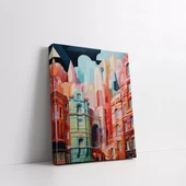 Renkli Şehir Hayatı Kanvas Tablo thumbnail 2