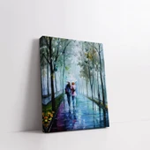 Yağmurlu Park Yolu Kanvas Tablo thumbnail 3