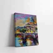Köprünün Arkasında Şehir Silueti Kanvas Tablo thumbnail 3