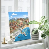 Kuşbakışı Liman Kanvas Tablo thumbnail 2