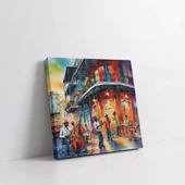 Akşamüstü Şehirde Jazz Kanvas Tablo thumbnail 3