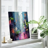 Soyut Şehir Çizgileri Kanvas Tablo thumbnail 3