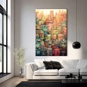Soyut Şehir Blokları Kanvas Tablo thumbnail 1