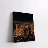 Gece Şehir Silüeti Kanvas Tablo thumbnail 3