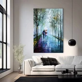 Yağmurlu Park Yolu Kanvas Tablo thumbnail 1