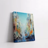 Sanatsal Şehir Çizgileri Kanvas Tablo thumbnail 3