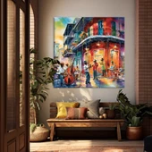 Akşamüstü Şehirde Jazz Kanvas Tablo thumbnail 1
