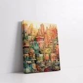 Soyut Şehir Blokları Kanvas Tablo thumbnail 3