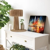 Işıklı Gece Manzarası Kanvas Tablo thumbnail 2