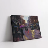 Sonbaharda Sokak Melodisi Kanvas Tablo thumbnail 1