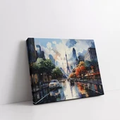 Güneşli Günün Sokak Köşesi Kanvas Tablo thumbnail 1