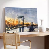 Köprüden Akşam Manzarası Kanvas Tablo thumbnail 2